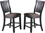 Dark Coffee Classic Wood Kitchen Dining Room Set of 2 High Chairs Fabric upholstered Seat Unique B01183543