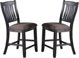 Dark Coffee Classic Wood Kitchen Dining Room Set of 2 High Chairs Fabric upholstered Seat Unique B01183543