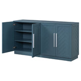 TREXM Sideboard with 4 Doors Large Storage Space Buffet Cabinet with Adjustable Shelves and Silver N715P192557M