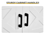 White Embossed Fireplace TV Stand, 179*35*57.5cm, Particle Board, 4 Doors & 2 Shelves, Barn Door 66713186