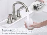 Bathroom Faucet Brushed Nickel with Pop-up Drain & Supply Hoses Two-Handle 360 Degree High Arc 62827781