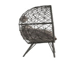 Aeven Light Gray Fabric & Black Wicker Patio Lounge Chair B2726P401989