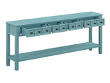 Rustic Entryway Console Table, 60" Long Sofa Table with two Different Size Drawers and Bottom Shelf 93964684