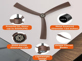 52 Inch Ceiling Fans with Lights Led Remote Control Low Profile Flush Mount for Living Room Bedroom 32111693