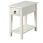 ZUN White 1-Drawer Accent Table with Shelf B062P209089