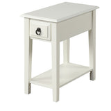 White 1-Drawer Accent Table with Shelf B062P209089