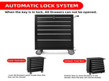 6-Drawer Rolling Tool Chest Cabinet, Large Capacity Metal Tool Box with Wheels and Locking, Roll 09095142