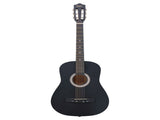 Matte Black 38-inch Round Acoustic Guitar with Picks, Strings, Capo, Case, Tuner, and Strap 86154448
