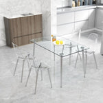 ZUN Modern simple transparent dining chair plastic chair armless crystal chair Nordic creative makeup W1151111199