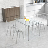 ZUN Modern simple transparent dining chair plastic chair armless crystal chair Nordic creative makeup W1151111199