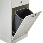 ZUN WF002 TC1-7034K Single Door Trash Cabinet Tilt Trash Cabinet Kitchen Trash Can - Splice Wood White W308106403