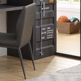 Grey and Gunmetal Chair with Metal Leg B062P209147