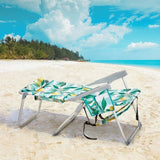 63*70*99cm Heightened Oxford Cloth Silver White Aluminum Tube Bearing 100kg Beach Chair Lemon 14359965