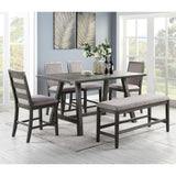Set of 2 Counter Height Chairs With Upholstered Cushion, Grey B016P222637