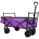480Lbs Collapsible Wagon with Canopy,Wagon Stroller with 7" All-Terrain Wheels, Lightweight Foldable W321P269230