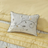 Embroidered 7 Piece Comforter Set Yellow Queen B03596980