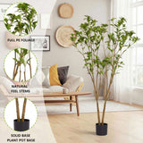 5.2FT Faux Citrus Tree Artificial Plant Natural Leaves & Small Flowers False Tree Perfect Home 32217231
