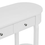 TREXM Elegant Retro Console Table with Curved Design Smooth Glaze for Entryways, Living Rooms N715P230796K
