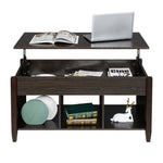 ZUN Lift Top Coffee Table Modern Furniture Hidden Compartment and Lift Tabletop Brown 11672381