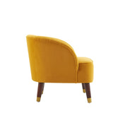 Upholstered Barrel Accent Chair With Wooden Legs N768P175907O