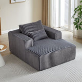 62.5-Inch Corduroy Sponge Sofa Lounge Chair,No Assembly Required,Fluffy Modern Sleeper Chair for W834P206041