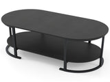 2-Tier Coffee Table with Metal Frame, 1005045 cm Robot Vacuum Friendly Accent Table, 88 lbs 39025537