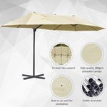 ZUN 14ft Patio Umbrella Double-Sided Outdoor Market Extra Large Umbrella with Crank, Cross Base for W2225142546