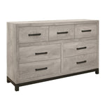 ZUN Attractive Gray Finish 1pc Dresser of 7x Drawers Metal Bar Hardware Premium Melamine Board Wooden B01168630