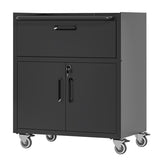 ZUN Sturdy and Durable Metal Tool Cabinet for Garage Wheels - Mobile Heavy-Duty Storage Cabinet T2398P223006