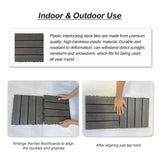Wood Plastic Composite Deck Tiles Set of 20pcs, DIY Interlocking Decking Tiles, Floor Tile, Durable, W2805P205619