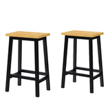 ZUN K&K Solid Wood Bar Stools , 25.6" Tall Set of 2 Bar Chairs, Kitchen Counter Stools N707P185529B