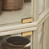 Lighted Corner Curio Cabinet - Elegant Glass Display Case Living Room & Bar Storage - Perfect W1758P294617