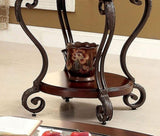 Traditional Style Brown Cherry 1pc END TABLE Open Bottom Shelf Ornate Design Living Room Furniture B011P184987
