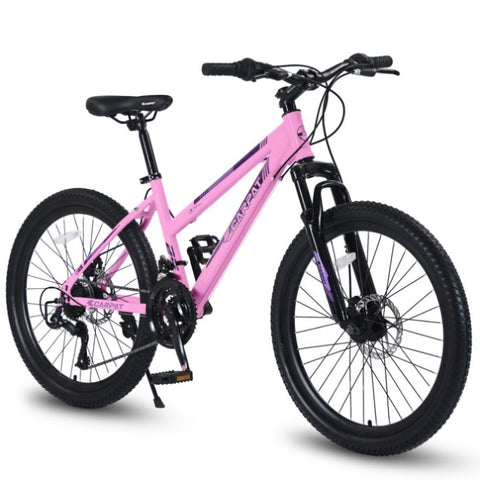 ZUN S24103 24 inch Mountain Bike for Teenagers Girls Women, Shimano 21 Speeds with Dual Disc Brakes and W1856107363