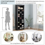 ZUN Stylish Design 30 Shoe Cubby Console, Contemporary Shoe Cabinet with Multiple Storage Capacity, Free 64331951