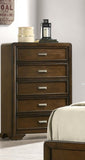 ZUN Contemporary Style 1pc 5-Drawer Chest Dark Brown Finish Wooden Home Bedroom Furniture B011P221271