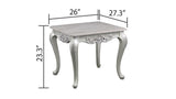 Melrose Traditional Style End Table Made with wood in Silver Finish B009138497