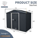 8ft x 4ft Outdoor Metal Storage Shed with Sliding Door and foundation for Backyard, Patio, Lawn W540P185251