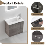 Bathroom Vanity with Sink 22 Inch for Small Bathroom,Floating Bathroom Vanity with Soft Close W99968776