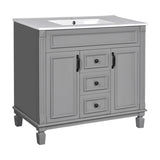 36'' Bathroom Vanity with Top Sink, Modern Bathroom Storage Cabinet with 2 Soft Closing Doors and 2 N710P230231E