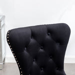 ZUN Montura Contemporary Tufted Velvet Chair with Nailhead Trim, Set of 2, Black T2574P164573