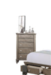 ZUN Luxury Classic Antique Silver / Champagne Finish 1pc Chest of Drawers Storage Space Bedroom B011P211032