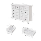 Modern White 10-Drawer Dresser for Bedroom - Ample Storage Wide Chest of Drawers, Sturdy & Safe W1785P298992