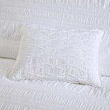 Full/Queen 4 Piece Cotton Seersucker Duvet Cover Set B035129170