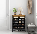 5-Tier Shoe Storage Cabinet, Wooden Shoe Cabinet with Doors Modern Shoe Organizer with Open Shelves W1321P151573
