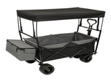 480Lbs Collapsible Wagon with Canopy,Wagon Stroller with 7" All-Terrain Wheels, Lightweight Foldable 28469453