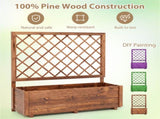 39" Pine Wood Raised Garden Bed with Diamond Trellis, Elevated Planter Box for Climbing Plants 11720281