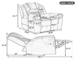 Home Theater Seating Manual Recliner Chair with LED Light Strip for Living Room,Bedroom, Brown WF310725AAD