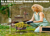 36 inch Bird Baths for Outdoors, Vintage Metal Garden Bird Bath with Solar Lamp and Flower Planter 98260566