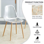 ZUN Modern simple transparent dining chair plastic chair armless crystal chair Nordic creative makeup W1151127330